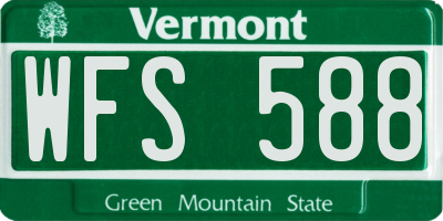 VT license plate WFS588