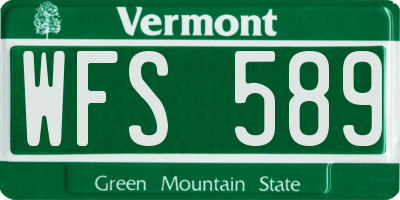 VT license plate WFS589