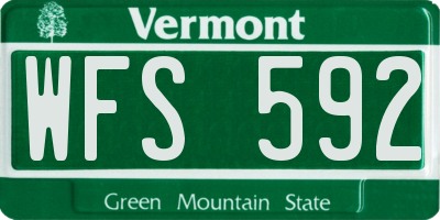 VT license plate WFS592