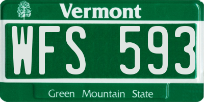 VT license plate WFS593