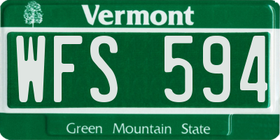 VT license plate WFS594