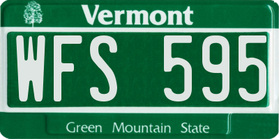 VT license plate WFS595