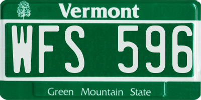 VT license plate WFS596