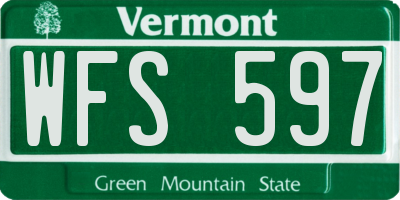 VT license plate WFS597