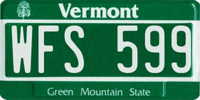 VT license plate WFS599