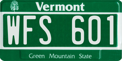 VT license plate WFS601
