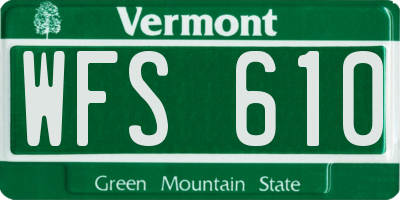 VT license plate WFS610