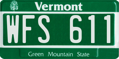 VT license plate WFS611