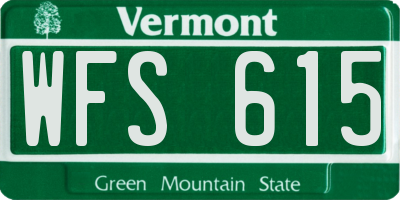 VT license plate WFS615