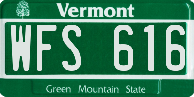 VT license plate WFS616