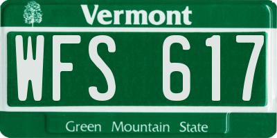 VT license plate WFS617