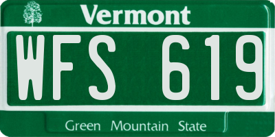 VT license plate WFS619