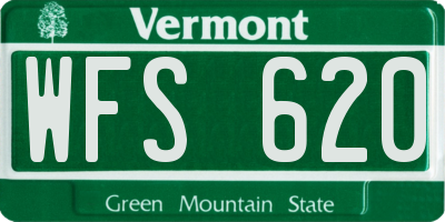 VT license plate WFS620