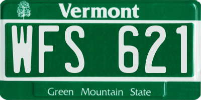 VT license plate WFS621