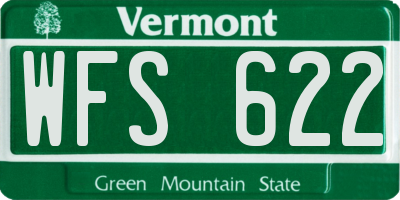 VT license plate WFS622