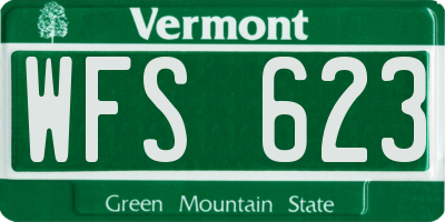 VT license plate WFS623