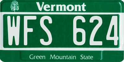 VT license plate WFS624