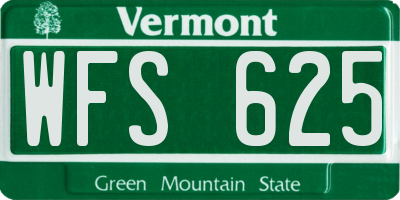 VT license plate WFS625