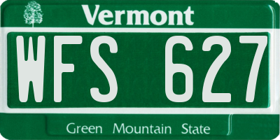 VT license plate WFS627