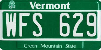 VT license plate WFS629