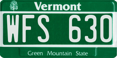 VT license plate WFS630