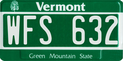 VT license plate WFS632