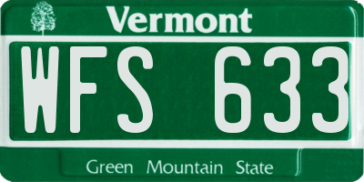 VT license plate WFS633