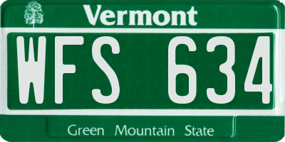 VT license plate WFS634