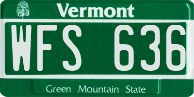 VT license plate WFS636
