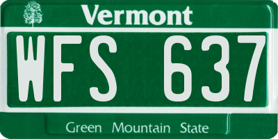 VT license plate WFS637