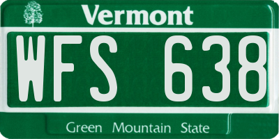 VT license plate WFS638
