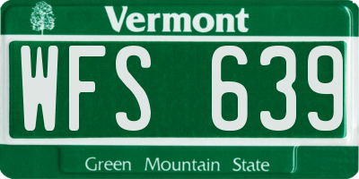 VT license plate WFS639