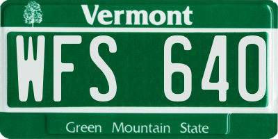 VT license plate WFS640