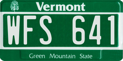 VT license plate WFS641