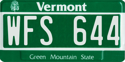 VT license plate WFS644