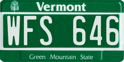 VT license plate WFS646