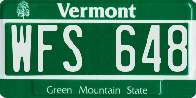 VT license plate WFS648