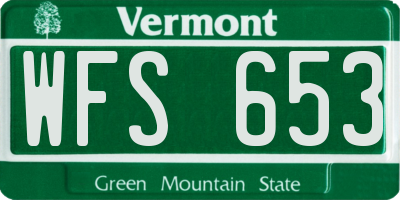 VT license plate WFS653