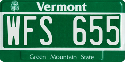 VT license plate WFS655