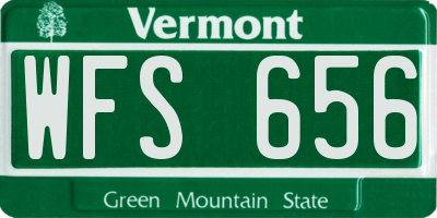 VT license plate WFS656