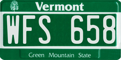 VT license plate WFS658