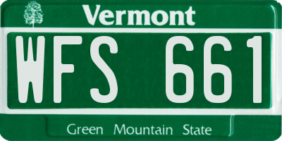 VT license plate WFS661