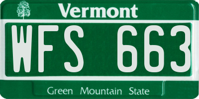 VT license plate WFS663