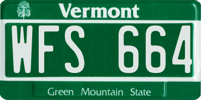 VT license plate WFS664