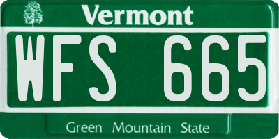 VT license plate WFS665
