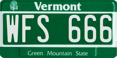 VT license plate WFS666