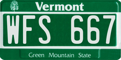 VT license plate WFS667