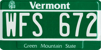 VT license plate WFS672