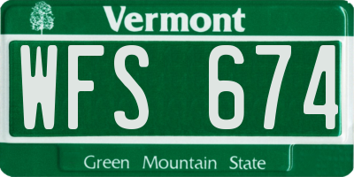 VT license plate WFS674