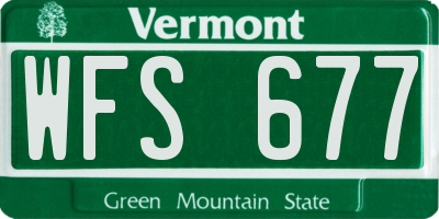 VT license plate WFS677